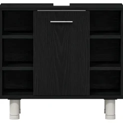 vidaXL Badkamer Kast Zwart Eiken 60 x 32 x 54 cm Bewerkt hout