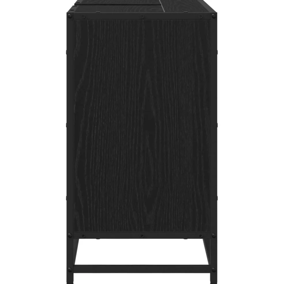 vidaXL Badkamerkast Zwart Eiken 65 x 33 x 60 cm Bewerkt hout