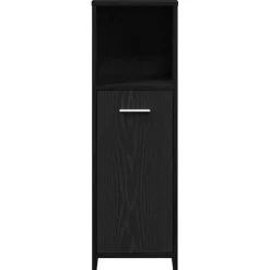 vidaXL Badkamerkast Zwart Eiken 30x30x95 cm Bewerkt Hout