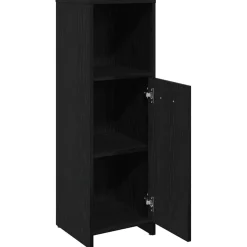 vidaXL Badkamerkast Zwart Eiken 30x30x95 cm Bewerkt Hout