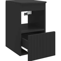 vidaXL Badkamerkast Zwart 30 x 35 x 50 cm Bewerkt hout