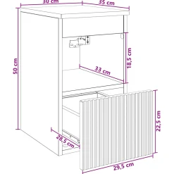 vidaXL Badkamerkast Zwart 30 x 35 x 50 cm Bewerkt hout