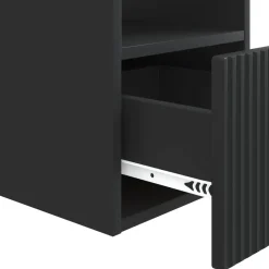 vidaXL Badkamerkast Zwart 30 x 35 x 50 cm Bewerkt hout