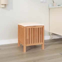 vidaXL Badkamerkruk 40,5x40x52 cm massief walnotenhout