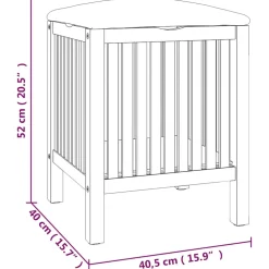 vidaXL Badkamerkruk 40,5x40x52 cm massief walnotenhout