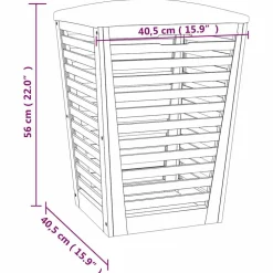 vidaXL Badkamerkruk 40,5x40,5x56 cm massief walnotenhout