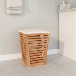 vidaXL Badkamerkruk 40,5x40,5x56 cm massief walnotenhout