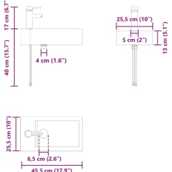 vidaXL Badkamermeubel met kraan Artisanaal eiken 45,5 x 22,5 x 84 cm