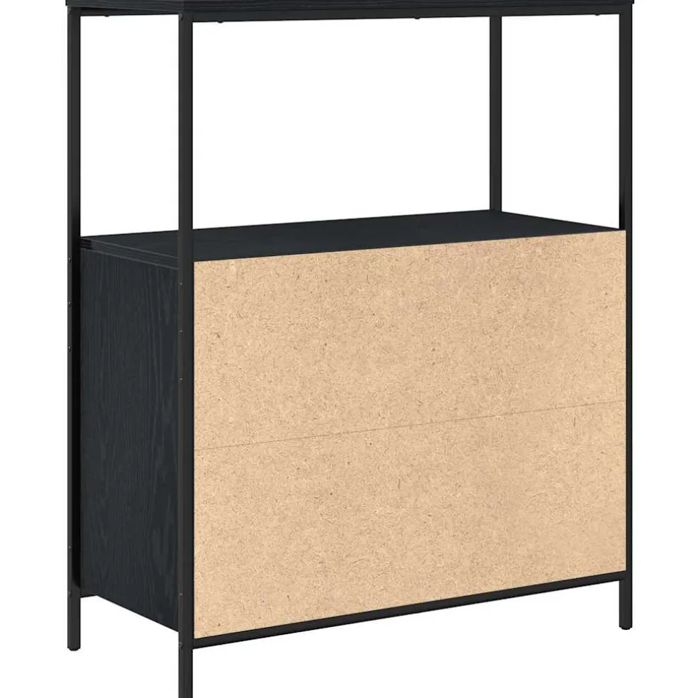 vidaXL Badkamermeubel met planken 76,5x35x95 cm zwart eikenkleurig