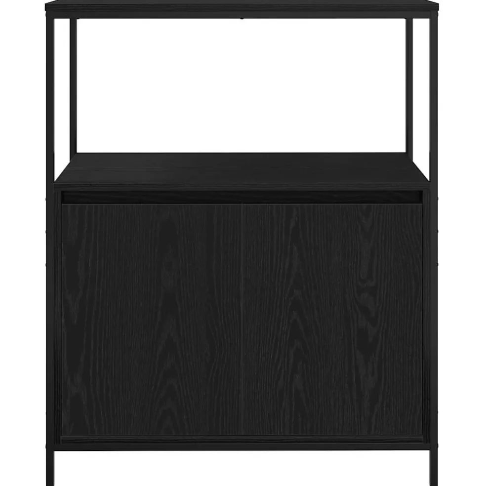 vidaXL Badkamermeubel met planken 76,5x35x95 cm zwart eikenkleurig