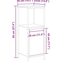 vidaXL Badkamermeubel met planken 36x35x95 cm Sonoma eikenkleurig