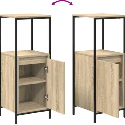 vidaXL Badkamermeubel met planken 36x35x95 cm Sonoma eikenkleurig