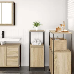 vidaXL Badkamermeubel met planken 36x35x95 cm Sonoma eikenkleurig