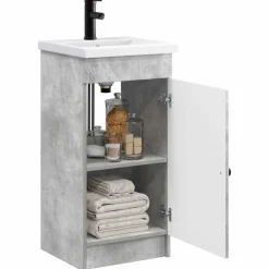 vidaXL Badkamermeubel met Wasbak Betongrijs 42 x 40 x 84,5 cm