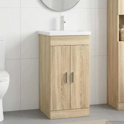 vidaXL Badkamermeubel met Wasbak Sonoma Eiken 42 x 40 x 84,5 cm