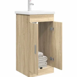 vidaXL Badkamermeubel met Wasbak Sonoma Eiken 42 x 40 x 84,5 cm