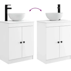 vidaXL Badkamermeubel met Wasbak Wit 54 x 35 x 83 cm Bewerkt hout