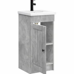 vidaXL Badkamermeubel met Wasbak Betongrijs 42 x 40 x 84,5 cm