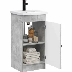 vidaXL Badkamermeubel met Wasbak Betongrijs 42 x 40 x 84,5 cm