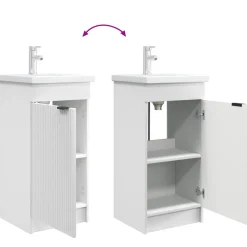 vidaXL Badkamermeubel met Wasbak Wit 42 x 40 x 84,5 cm Bewerkt hout
