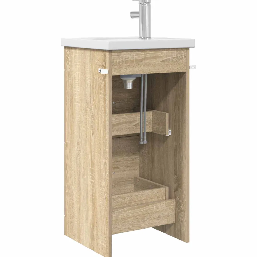 vidaXL Badkamermeubel met Wasbak Sonoma Eiken 42 x 40 x 84,5 cm