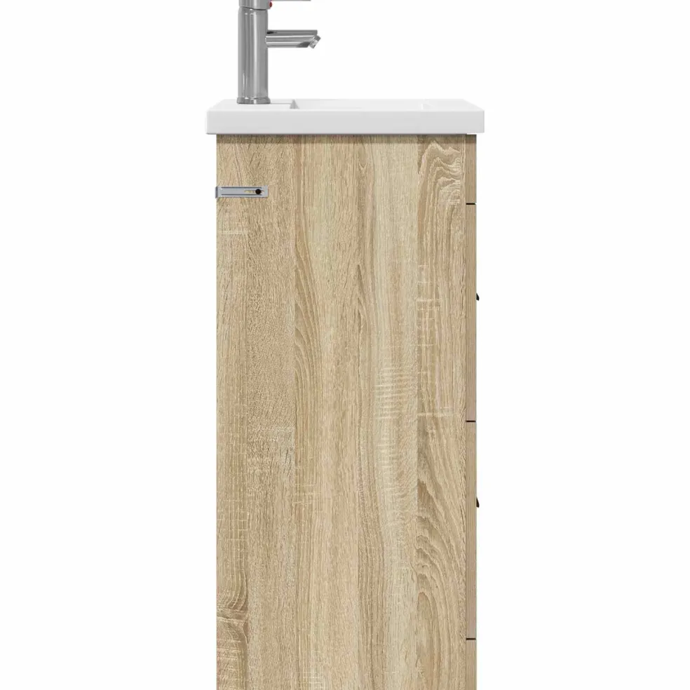 vidaXL Badkamermeubel met Wasbak Sonoma Eiken 42 x 40 x 84,5 cm