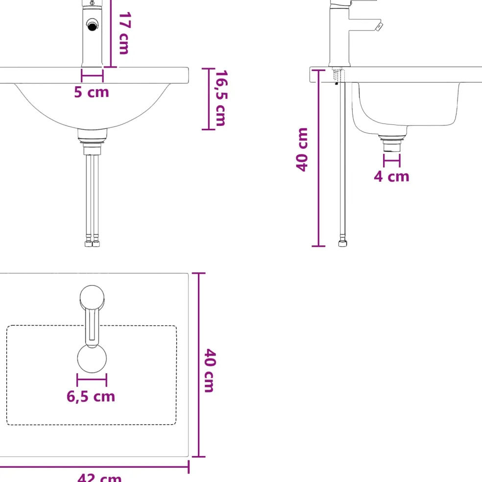 vidaXL Badkamermeubel met Wasbak Sonoma Eiken 42 x 40 x 84,5 cm
