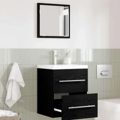 vidaXL Badkamermeubelset met lade met opslag Zwart 41 x 38,5 x 48 cm