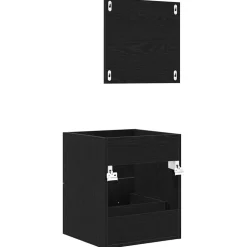 vidaXL Badkamermeubelset met lade met opslag Zwart 41 x 38,5 x 48 cm