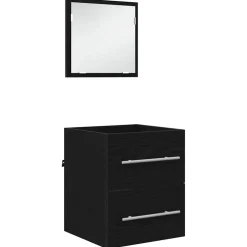 vidaXL Badkamermeubelset met lade met opslag Zwart 41 x 38,5 x 48 cm