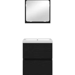 vidaXL Badkamermeubelset 2 st Zwarte Eik en Wit 42 x 39 x 45 cm