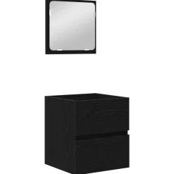 vidaXL Badkamermeubelset 2 st Zwarte Eik en Wit 42 x 39 x 45 cm
