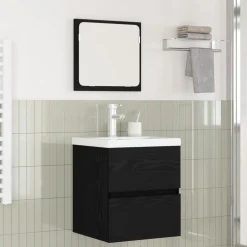 vidaXL Badkamermeubelset 2 st Zwarte Eik en Wit 42 x 39 x 45 cm