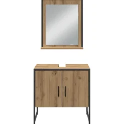 vidaXL Badkamermeubelset 4 st Bruin 33 x 33 x 185,5 cm Bewerkt hout