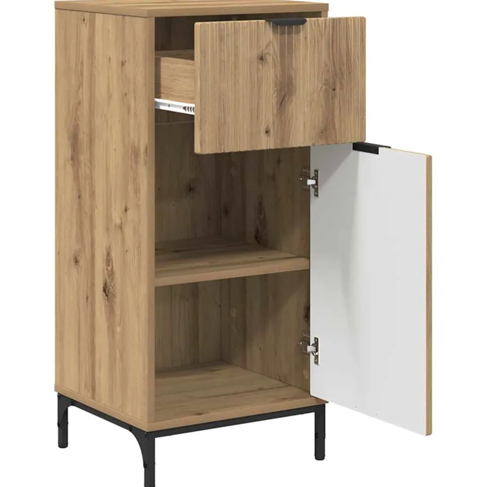 vidaXL Badkamermeubelset 2 st Artisan Eiken Geperst Hout en Metaal