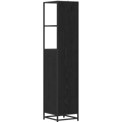 vidaXL Badkamermeubelset Zwart Eiken 35 x 37,5 x 166 cm Bewerkt hout