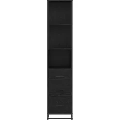vidaXL Badkamermeubelset Zwart Eiken 35 x 37,5 x 166 cm Bewerkt hout