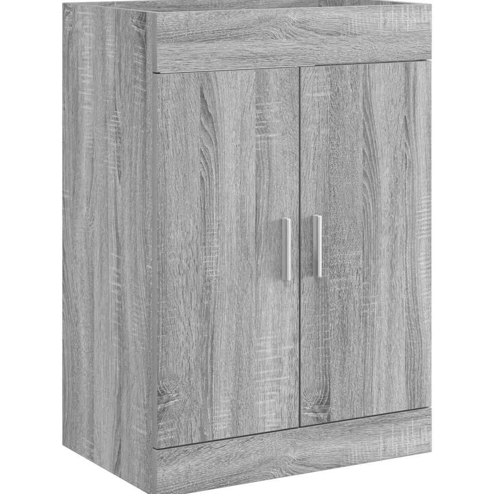 vidaXL Badkamer Onder Wasbak Kast Grijs Sonoma 56 x 37,5 x 81 cm