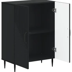 vidaXL Badkamer Opbergkast HAARLEM Zwart 59,5 x 31 x 80 cm