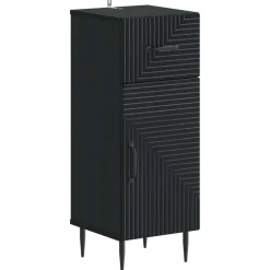 vidaXL Badkamer Opbergkast HAARLEM Zwart 30 x 31 x 80 cm Bewerkt hout