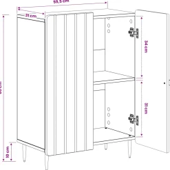 vidaXL Badkamer Opbergkast ZWOLLE Zwart 59,5 x 31 x 79,5 cm