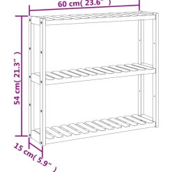 vidaXL Badkamerrek 3-laags wandmontage 60x15x54 cm bamboe