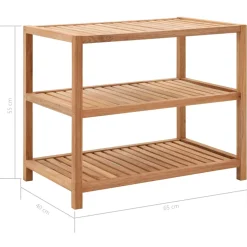 vidaXL Badkamerrek 65x40x55 cm massief walnotenhout