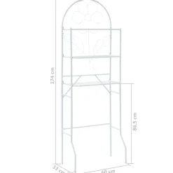 vidaXL Badkamerrek 60x33x174 cm wit