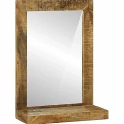 vidaXL Badkamer Spiegel Bruin 50 x 22 x 70 cm Massief Mango Hout