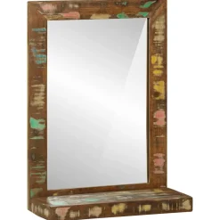 vidaXL Badkamer Spiegel Bruin 50 x 22 x 70 cm Massief Gerecycled Hout