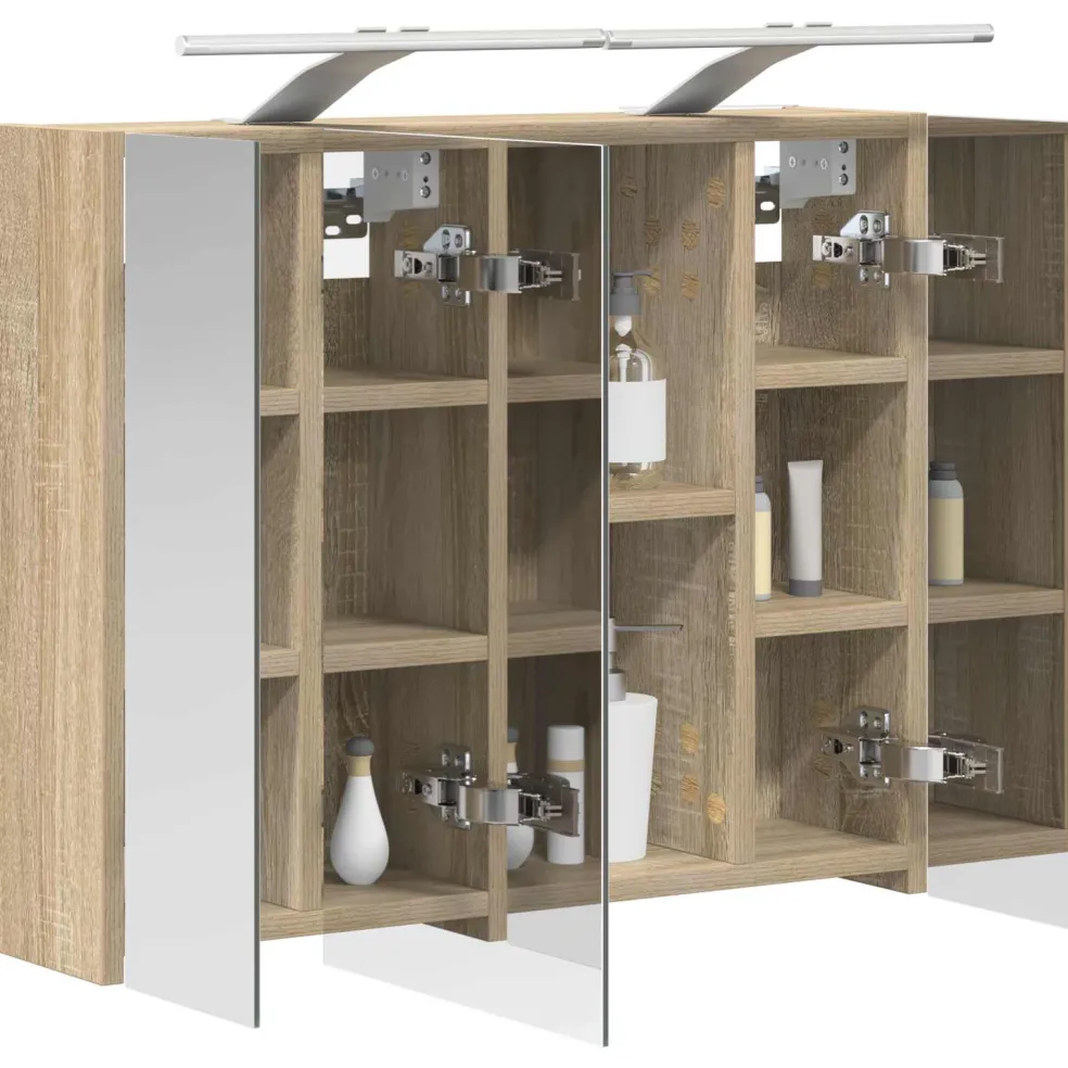 vidaXL Badkamer spiegelkast Sonoma Eiken 60 x 14,5 x 50 cm