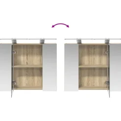 vidaXL Badkamer spiegelkast Sonoma Eiken 60 x 14,5 x 50 cm