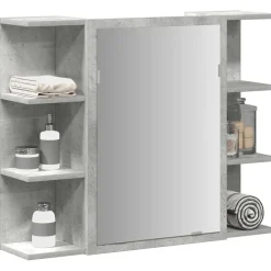 vidaXL Badkamerspiegelkast 80x20,5x64 cm bewerkt hout betongrijs