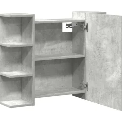 vidaXL Badkamerspiegelkast 80x20,5x64 cm bewerkt hout betongrijs